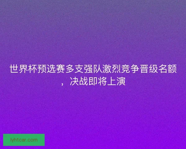 世界杯预选赛多支强队激烈竞争晋级名额，决战即将上演
